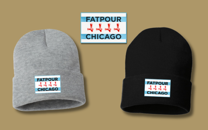 Fatpour Chicago Flag Beanie