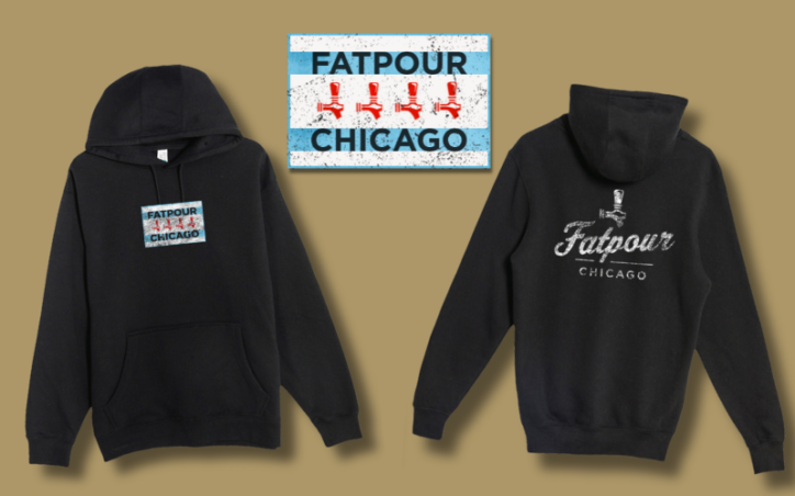 Fatpour Chicago Flag Hoodie with patch 1