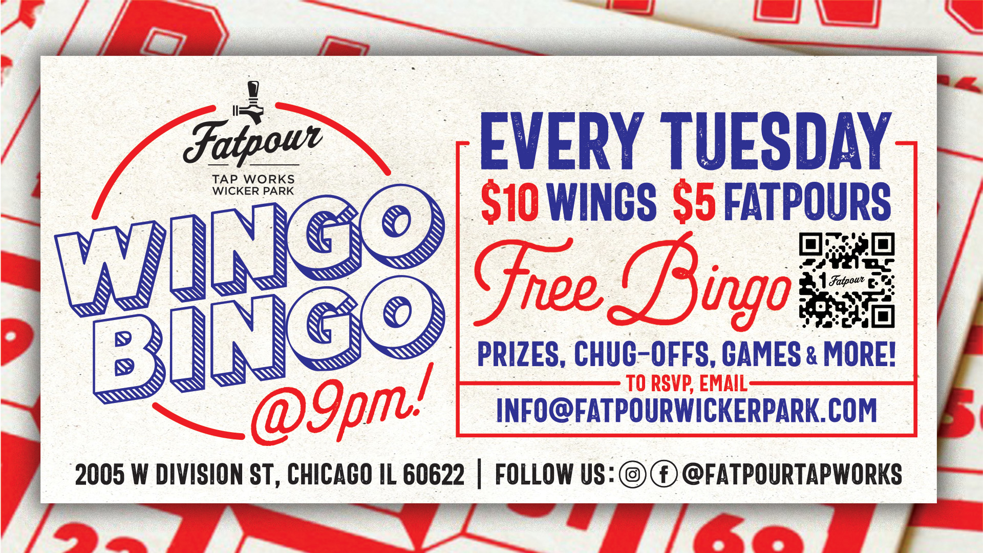 Wingo Bingo every Tuesday at Fatpour Wicker Park