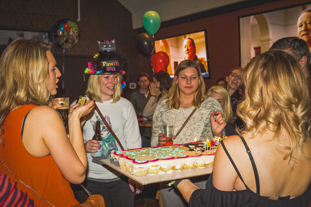 Birthday celebrations in Morrison private dining room at Fatpour Wicker Park