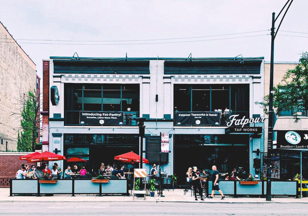 Exterior of Fatpour with patio dining