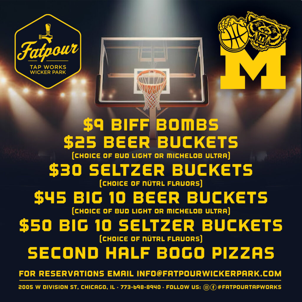 Food and drink specials at Fatpour for Michigan Basketball Games