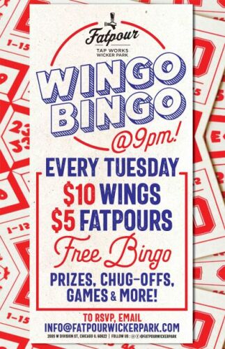 Wingo Bingo at Fatpour in Wicker Park