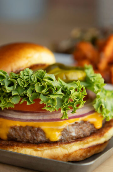 The Impossible Burger - Plant based meat, choice of cheese, ltop