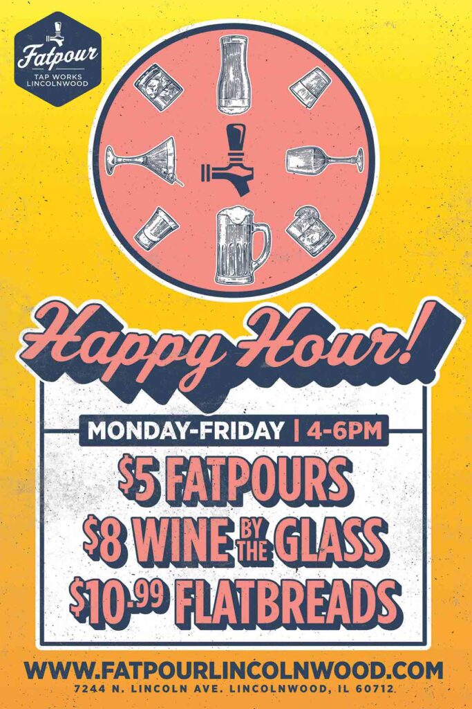 Happy Hour Drink Specials and Food Specials at Fatpour in Lincolnwood