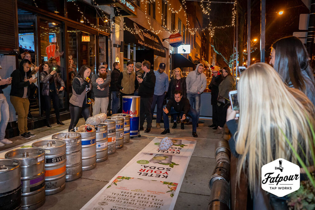 Turkey bowling on the outdoor patio event space at Fatpour Wicker Park