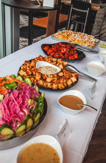 Buffet for private event in Fatpour Lincolnwood restaurant event space