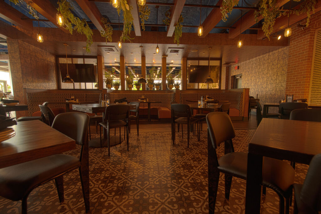 Seating in the Hepburn room at Fatpour Lincolnwood