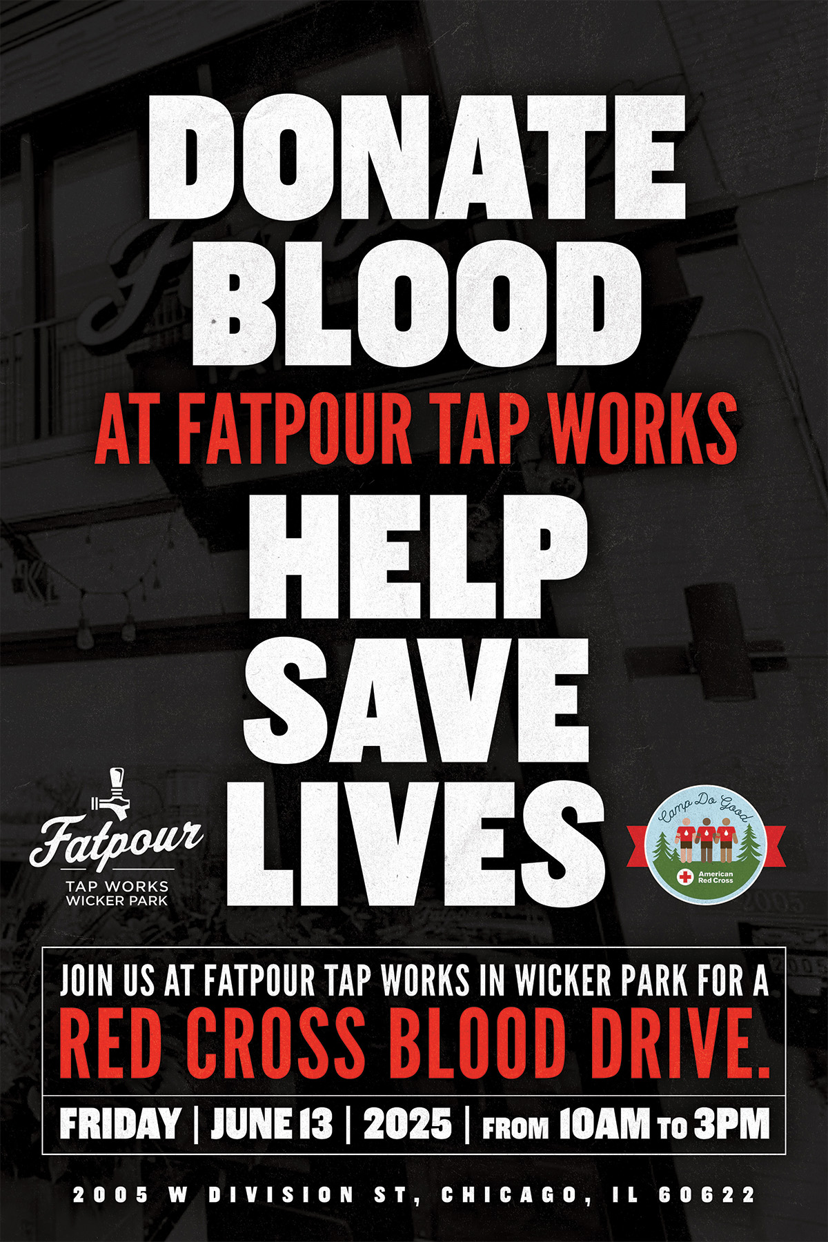 Fatpour Tap Works Blood Drive