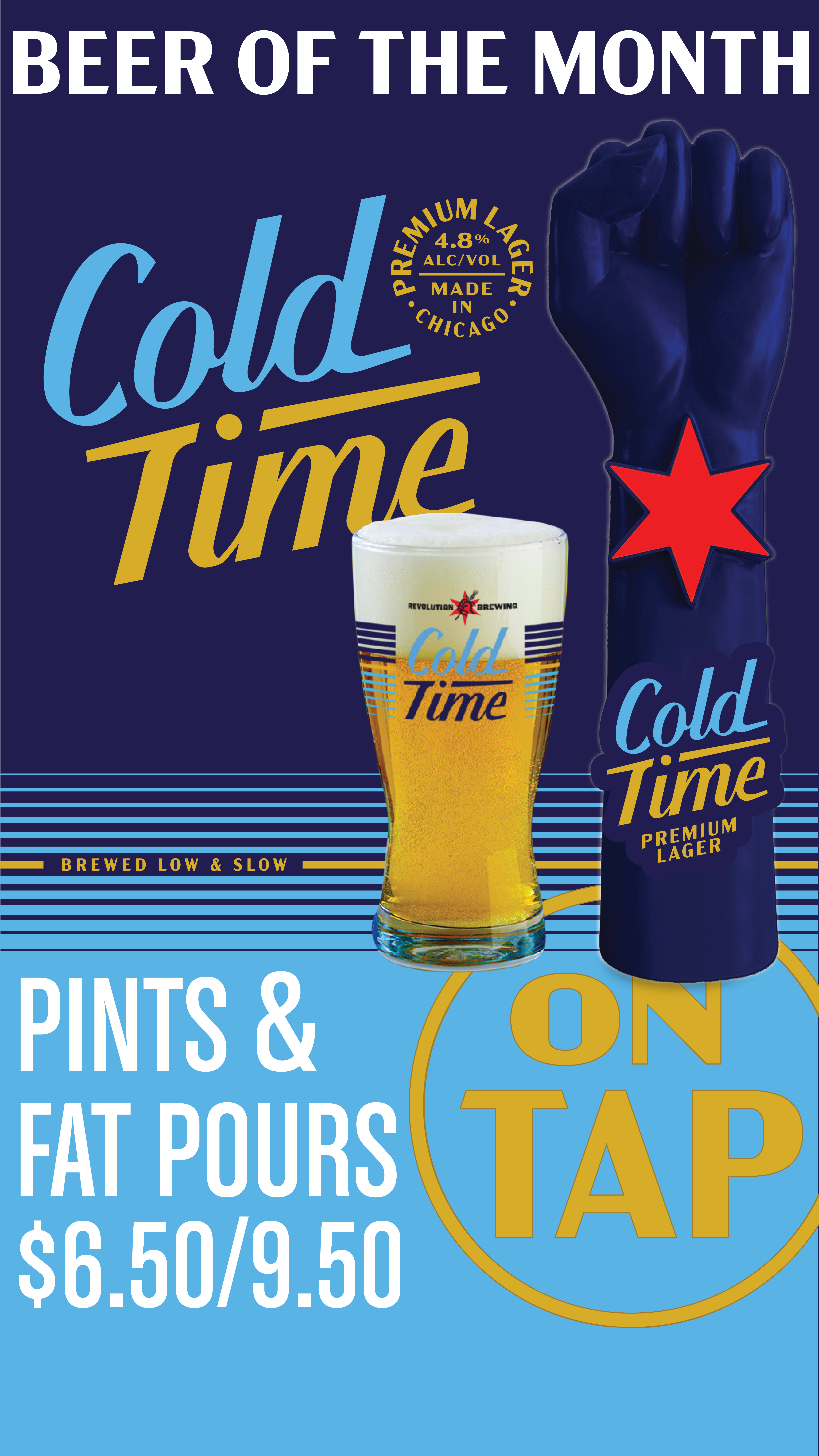 June Beer of the Month at Fatpour Lincolnwood, McCormick, and Wicker Park is Revolution's Cold Time