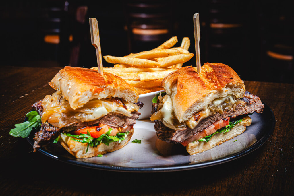 Steak Sandwich at Fatpour Tap Works near McCormick Place