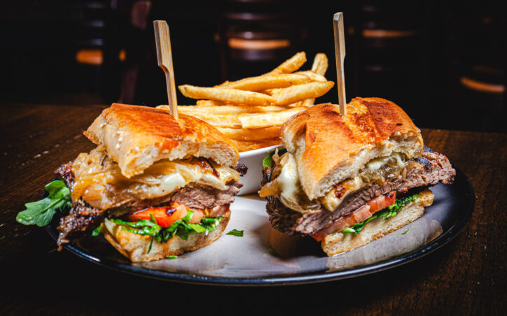 Menu 34 Steak Sandwich at Fatpour Tap Works near McCormick Place