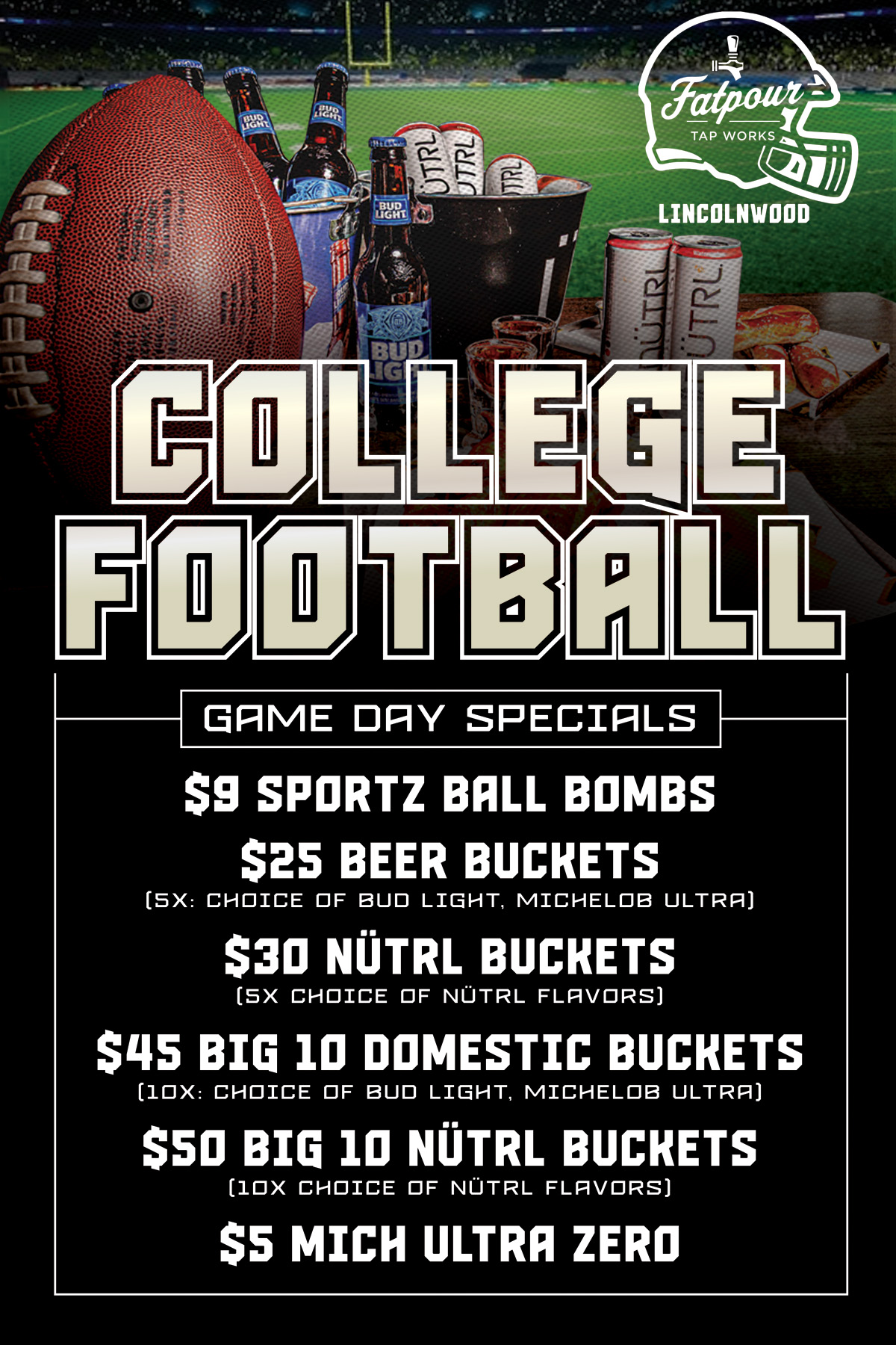 Game Day Specials 1 Fatpour Lincolnwood College Game Day Specials
