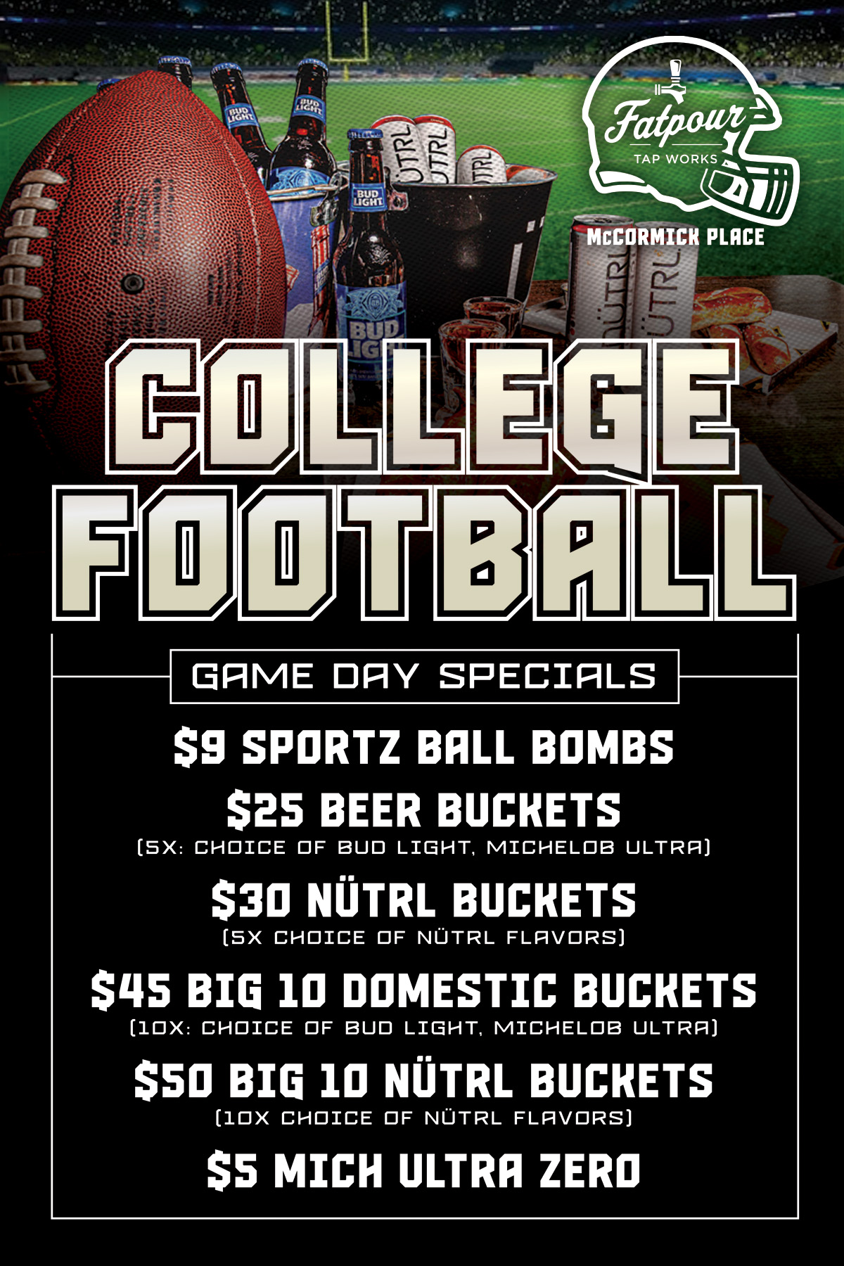 Fatpour McCormick Game Day Specials for College Football