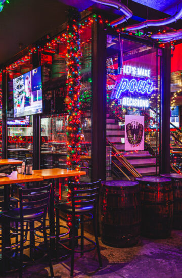 The ultimate Chicago sports bar with holiday decor at Fatpour Wicker Park
