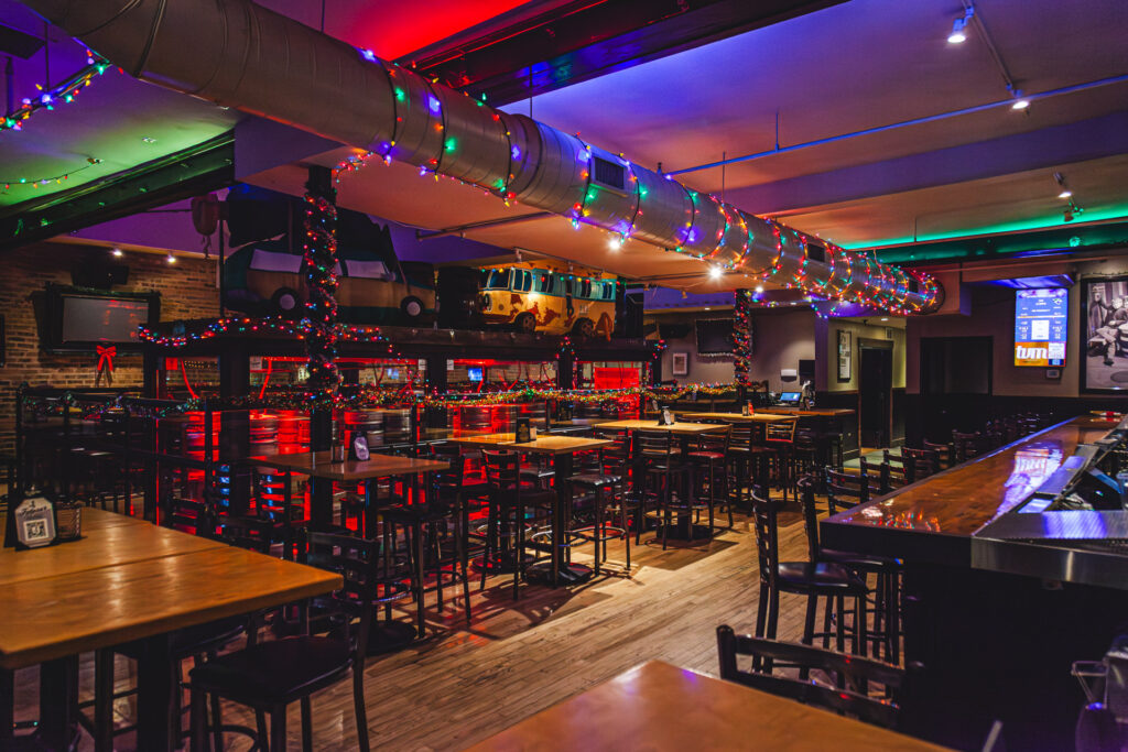 Second floor holiday party event space at Fatpour Wicker Park