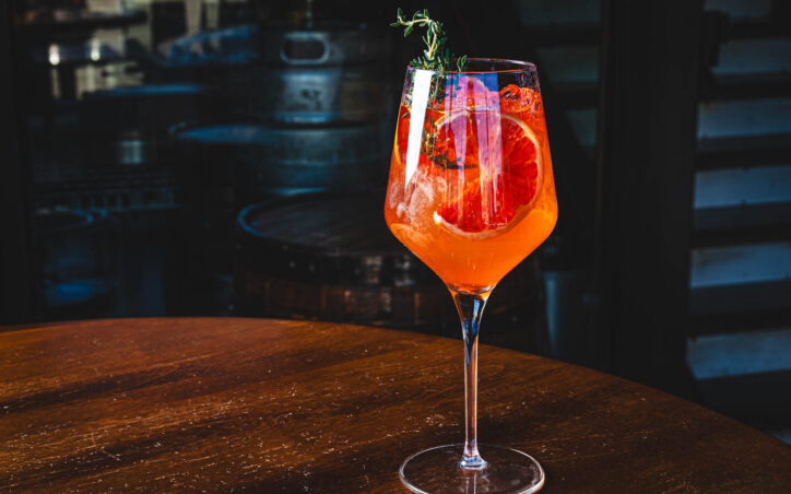 Grapefruit Spritz Spring & Summer Cocktail - Ketel One Vodka, Stirrings Pomegranate, Ginger, Lemon Juice, Sparkling Wine