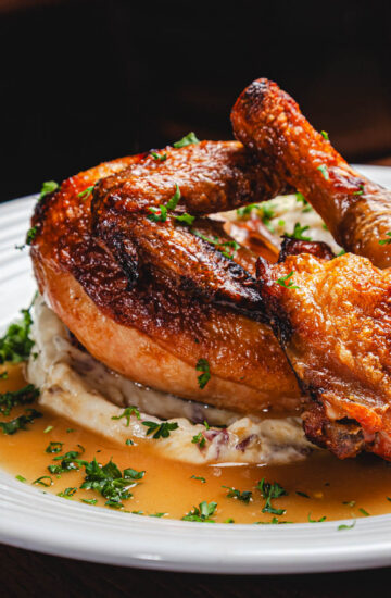 Roasted Half Chicken with mashed potatoes