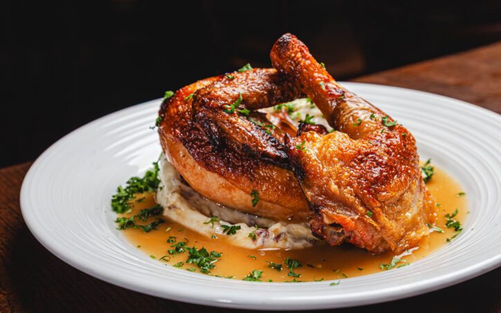 Roasted Half Chicken with mashed potatoes
