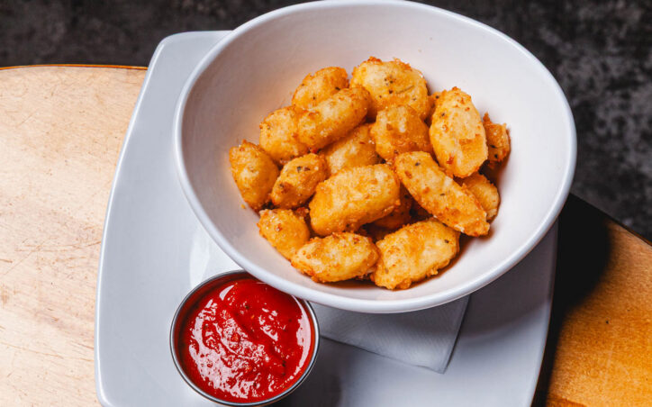 Cheese Curds with Marinara sauce from Fatpour Wicker Park